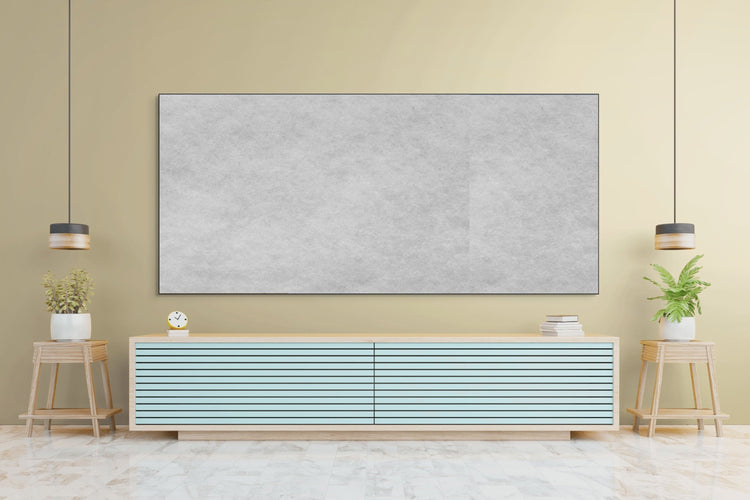Akoestisch materiaal achter schilderij