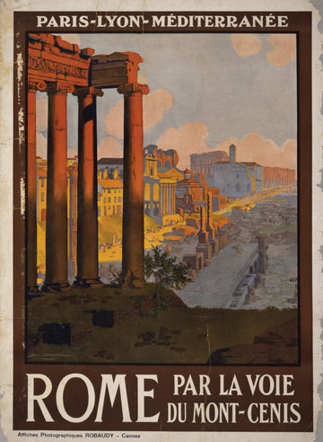 Akoestisch schilderij met Rome via de Mont-Cenis Route - Vintage Poster (1920) - Géo Dorival