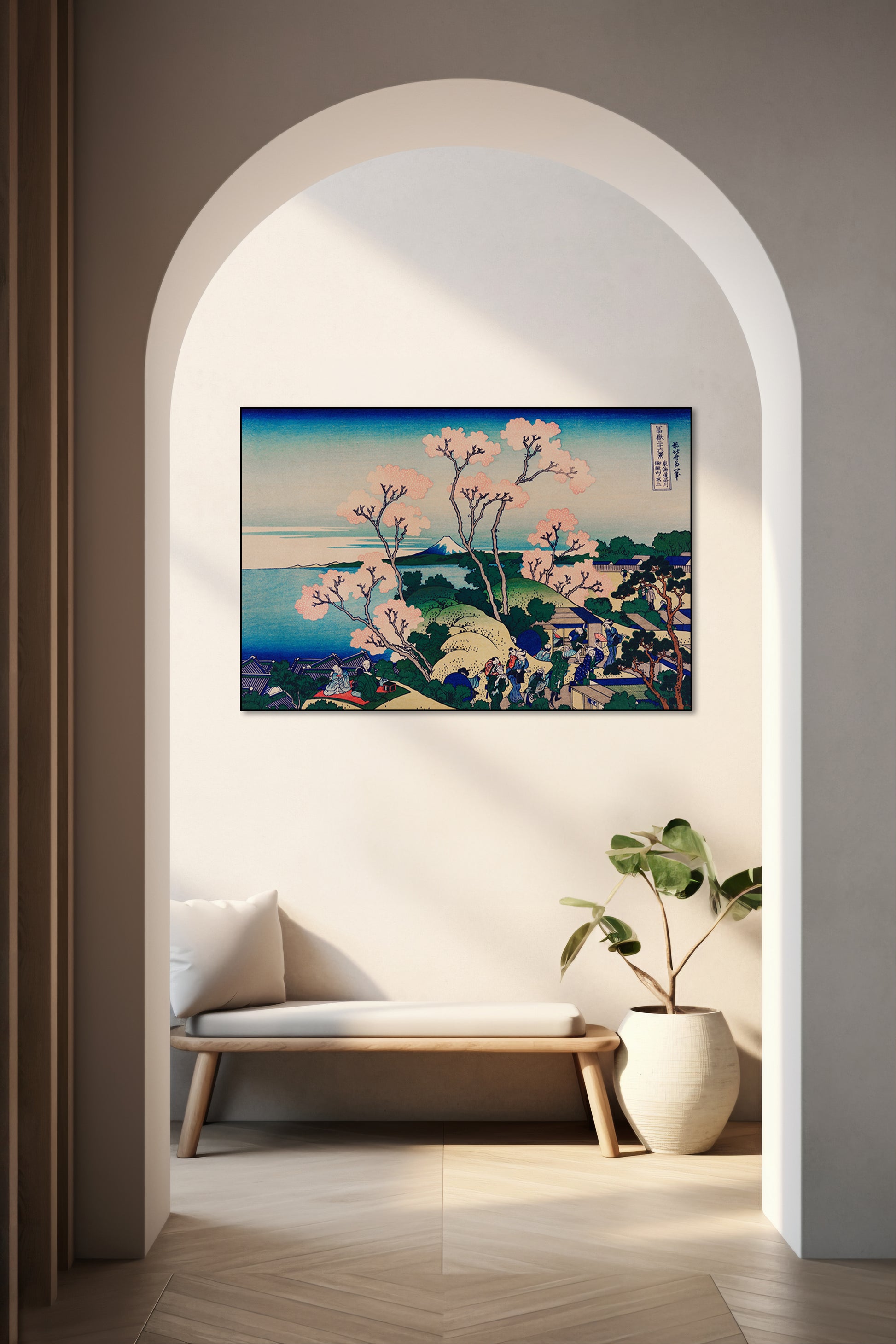 Akoestisch schilderij met Shinagawa aan de Tokaido - Hal