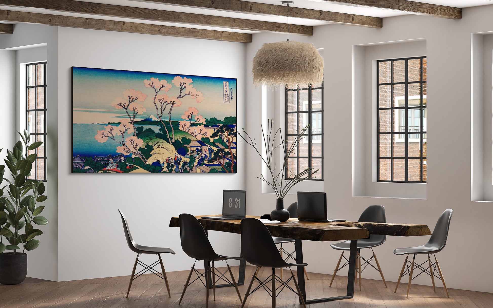 Akoestisch schilderij met Shinagawa aan de Tokaido - Kantoor