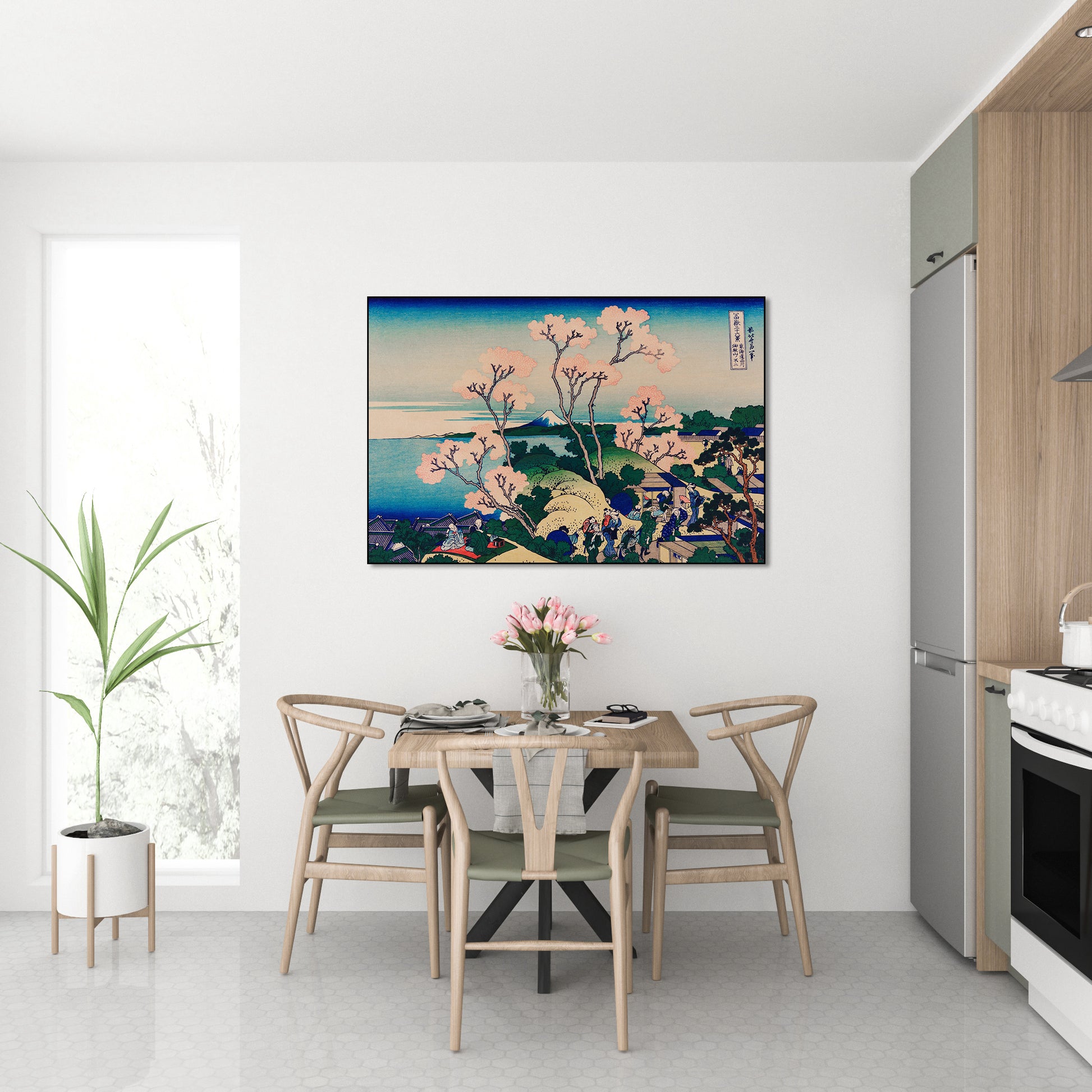 Akoestisch schilderij met Shinagawa aan de Tokaido - Keuken