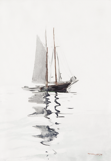 Akoestisch schilderij met Twee-mast Schoener.
