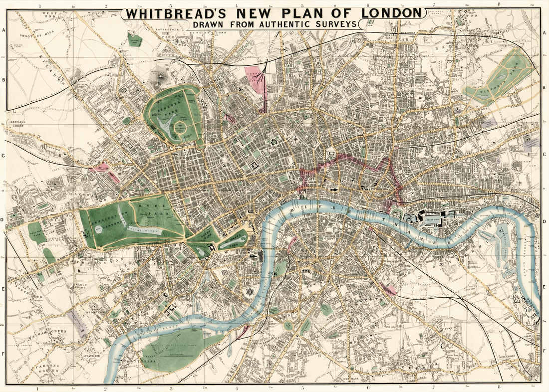 Akoestisch schilderij met plattegrond van Londen (1853) - J. Whitbread