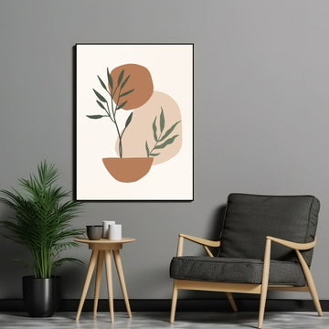 Bohemian plant in aarde tinten - AkoestischeMuur