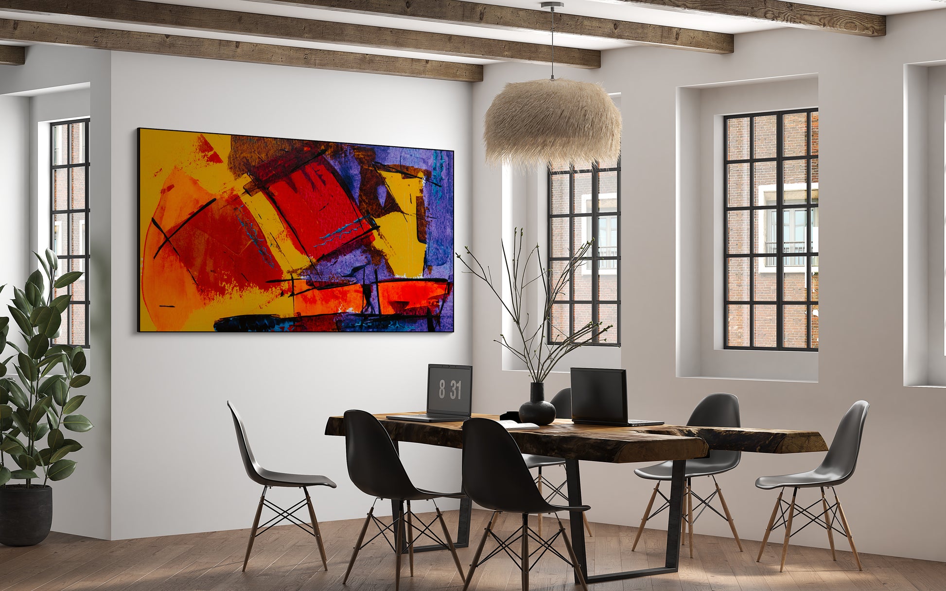 Abstract kleurrijke samenstelling - AkoestischeMuur