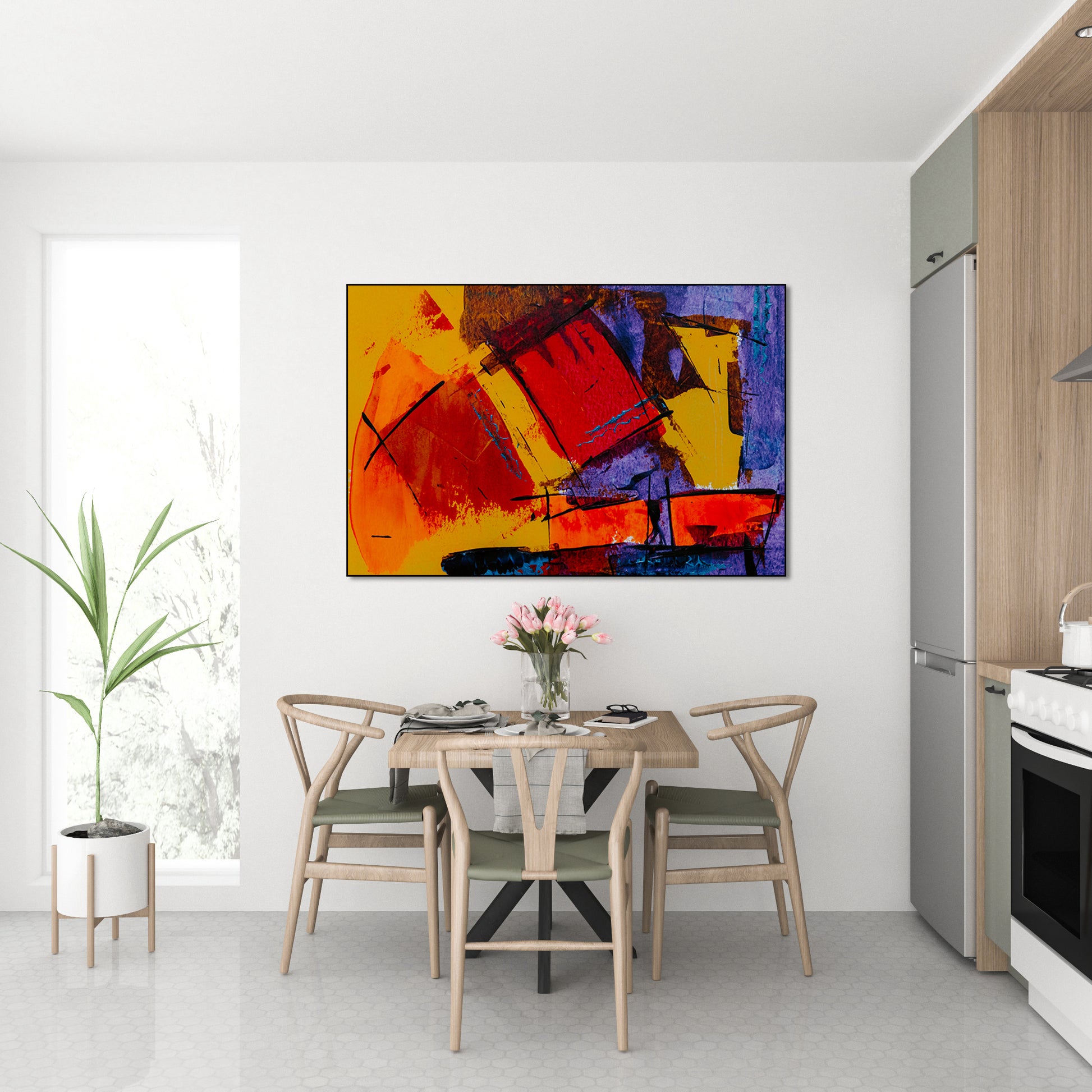 Abstract kleurrijke samenstelling - AkoestischeMuur