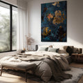 Abstract blauw goude zee - AkoestischeMuur