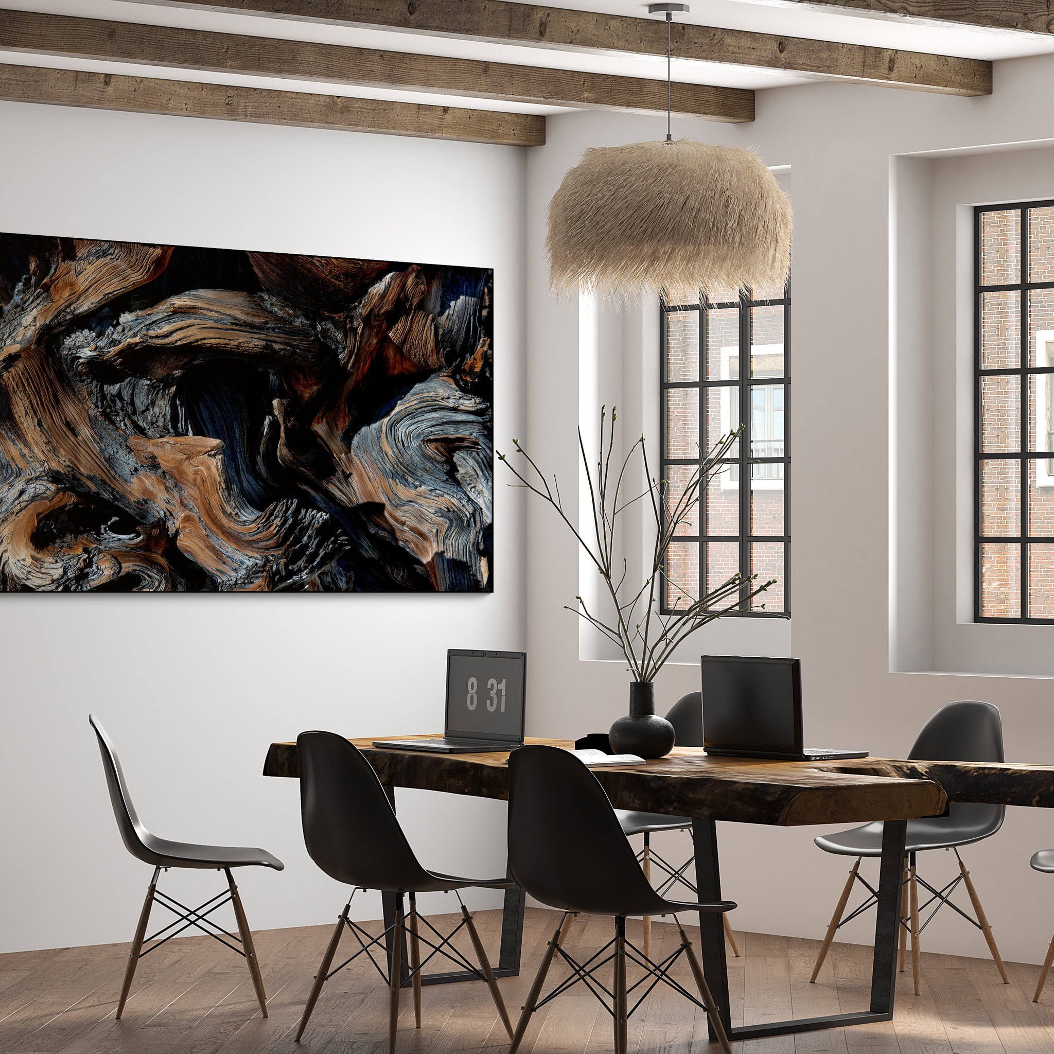 Akoestisch schilderij Abstracte bomenstructuur in kantoor