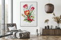 Akoestisch schilderij met Aardbei, Reseda, Tulp en Blauwe Klokjes - Bloementaal - Woonkamer