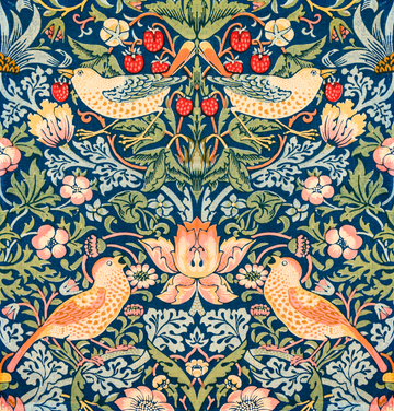 Akoestisch schilderij met Aardbeienrover Patroon - William Morris
