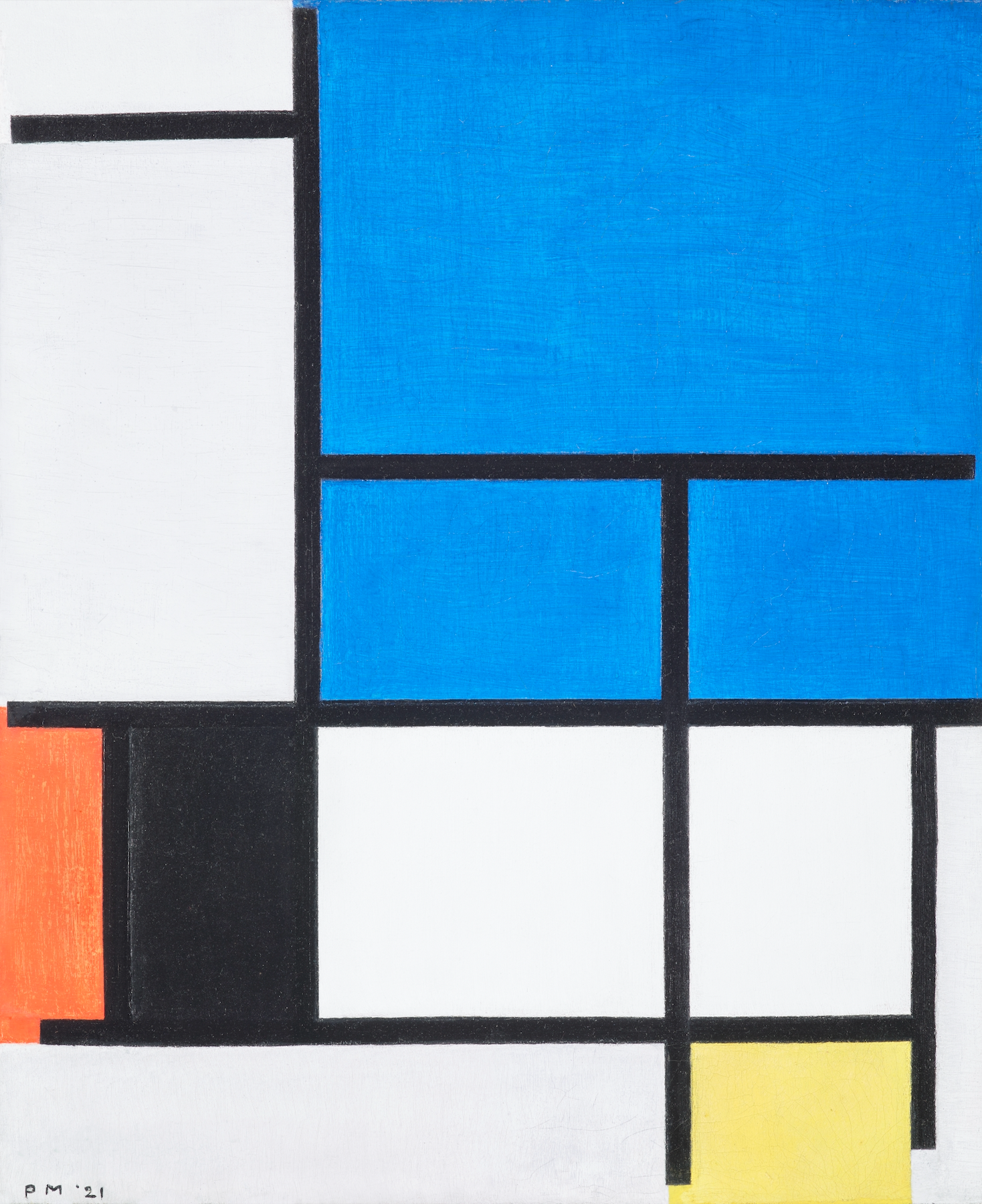 Akoestisch schilderij met Abstract blauw vlak – kunst