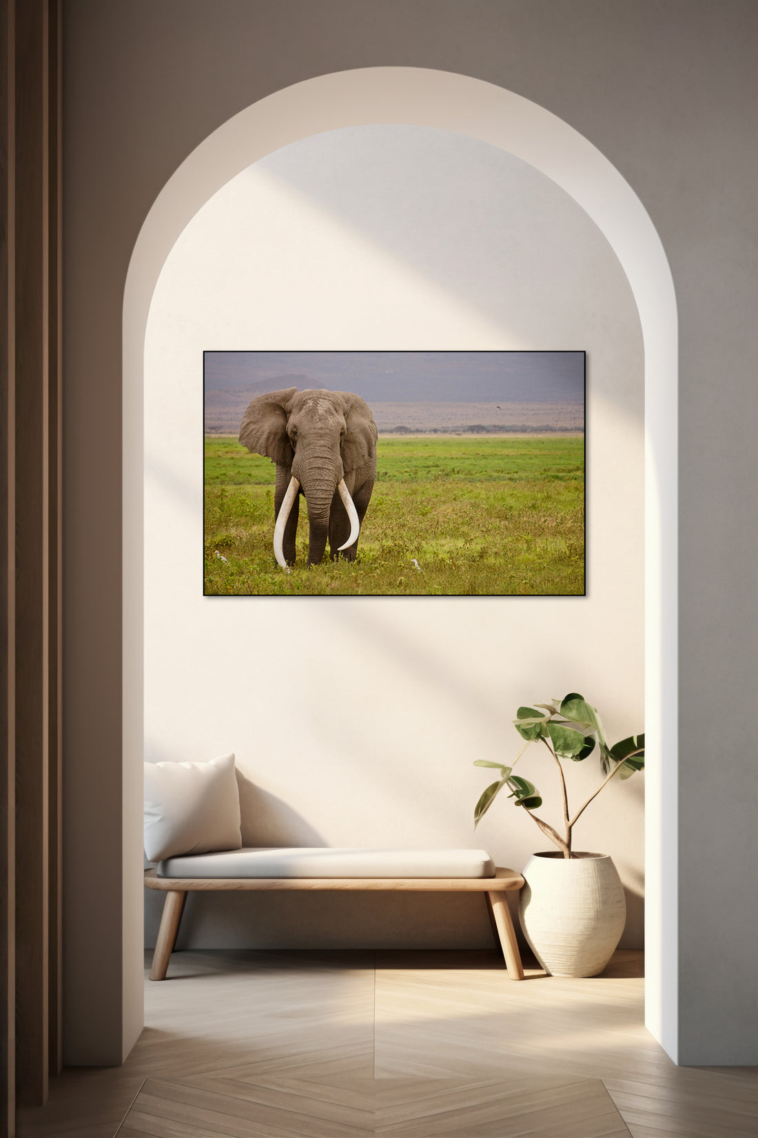 Akoestisch schilderij met Afrikaanse olifant in het wild