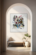 Akoestisch schilderij met Bauhaus litho – moderne kunst - Hal