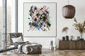 Akoestisch schilderij met Bauhaus litho – moderne kunst - Woonkamer