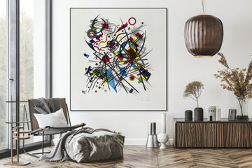 Akoestisch schilderij met Bauhaus litho – moderne kunst - Woonkamer
