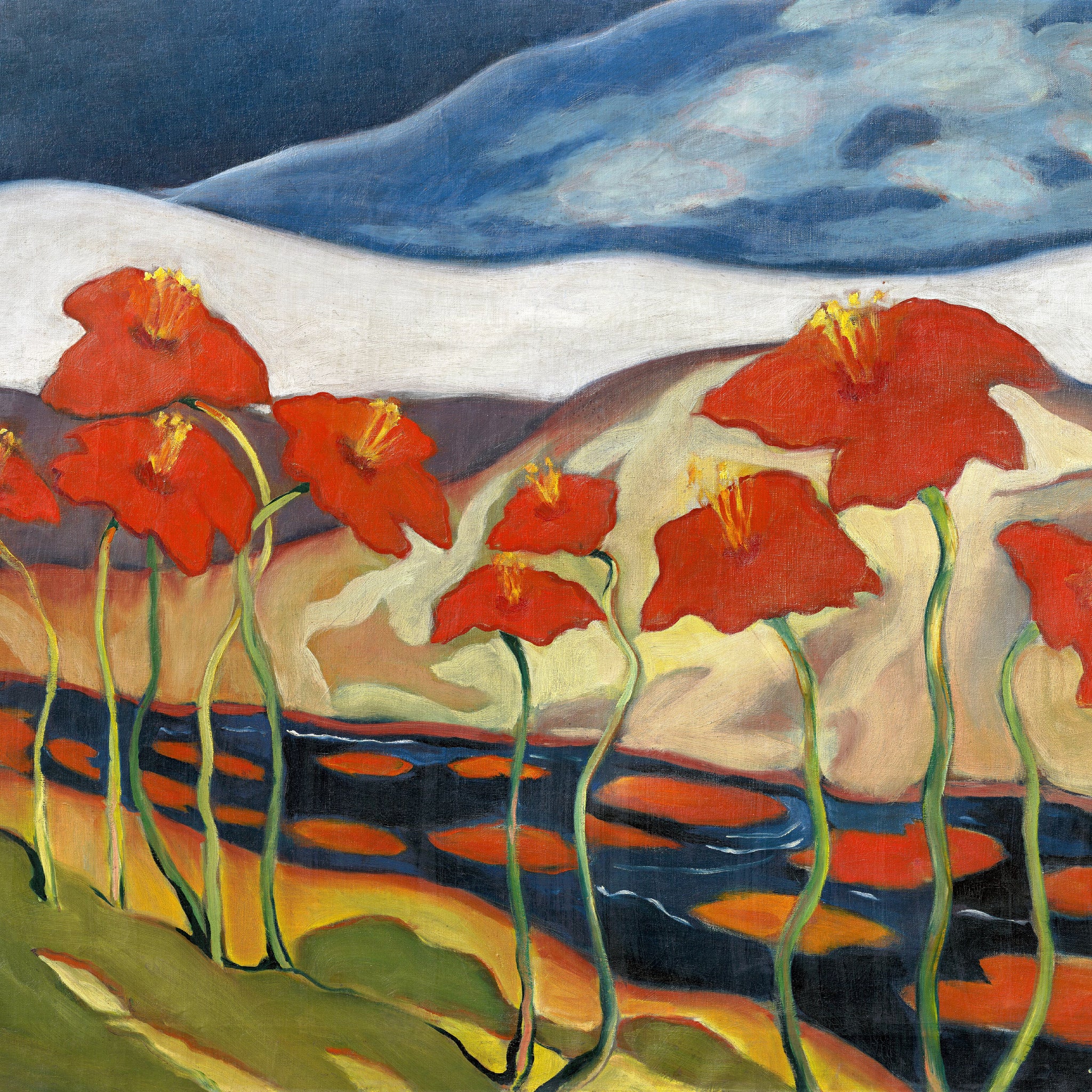 Akoestisch schilderij met Bloemenlandschap Nirvana