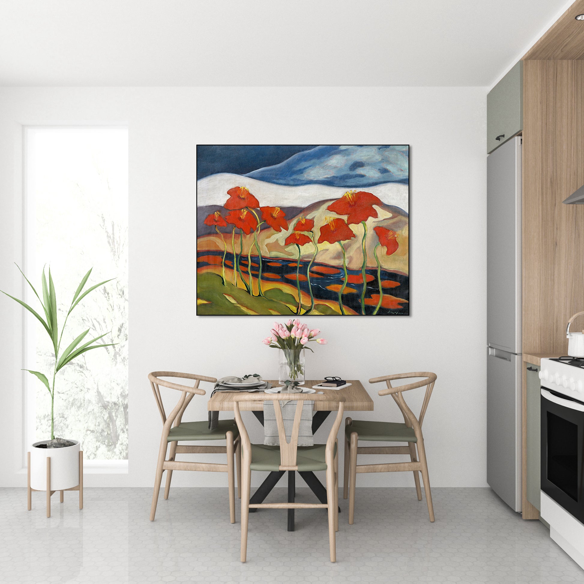 Akoestisch schilderij met Bloemenlandschap Nirvana - Keuken