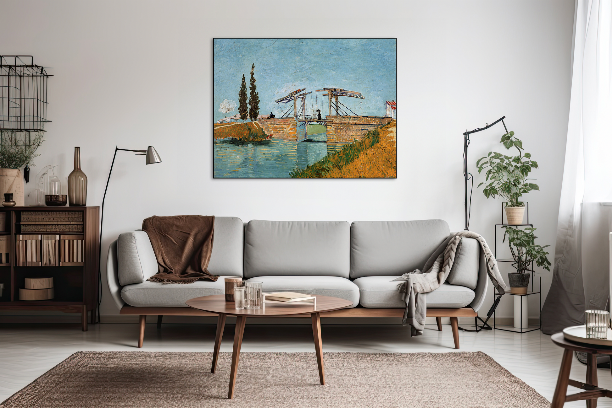 Akoestisch schilderij met Brug van Langlois – Van Gogh - Woonkamer 3
