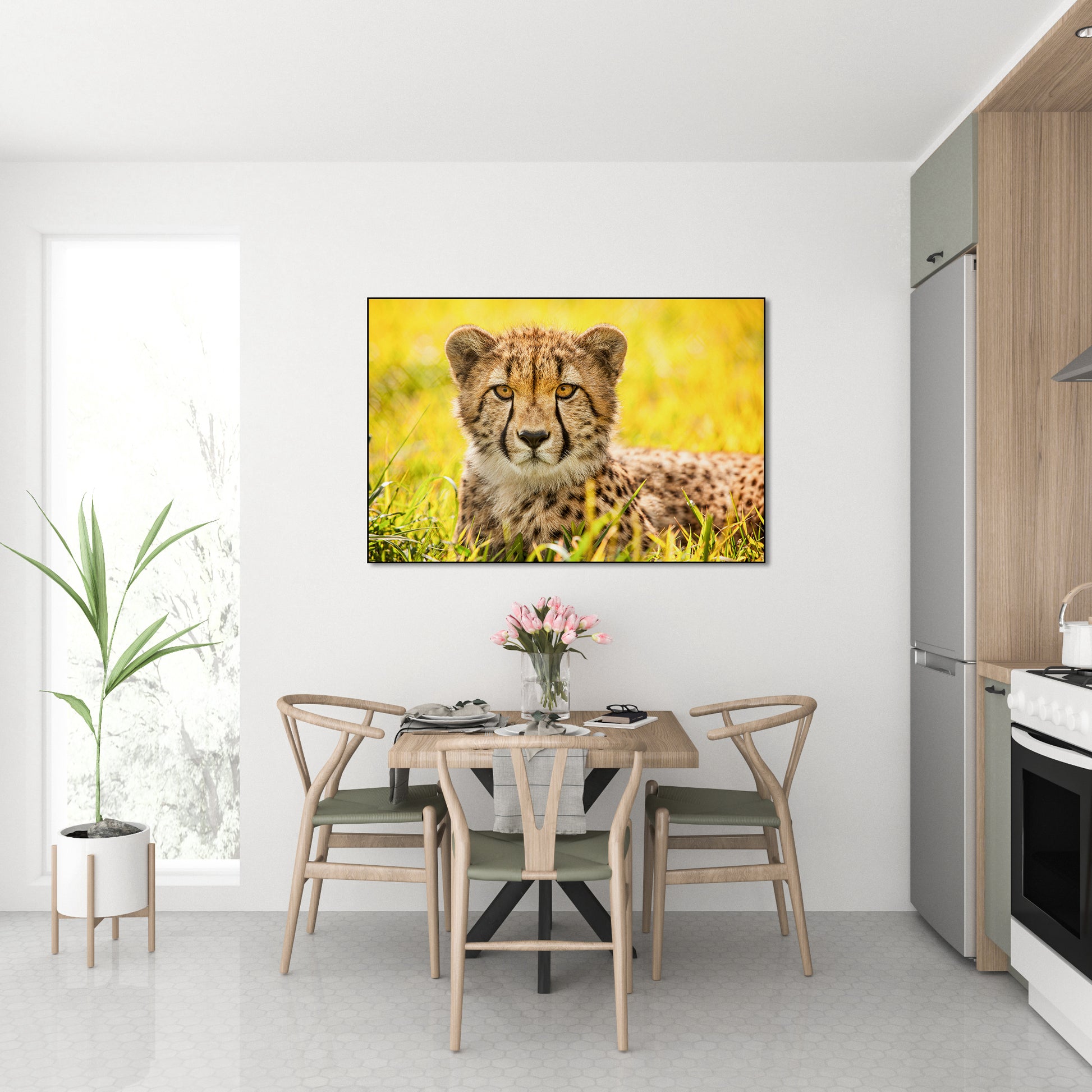 Akoestisch schilderij met Cheetah (2014) door Ronda Gregorio - moderne dierenschildering