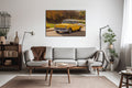 Akoestisch schilderij met Chevrolet in Québec Stad - retro stadsfoto - Woonkamer 2