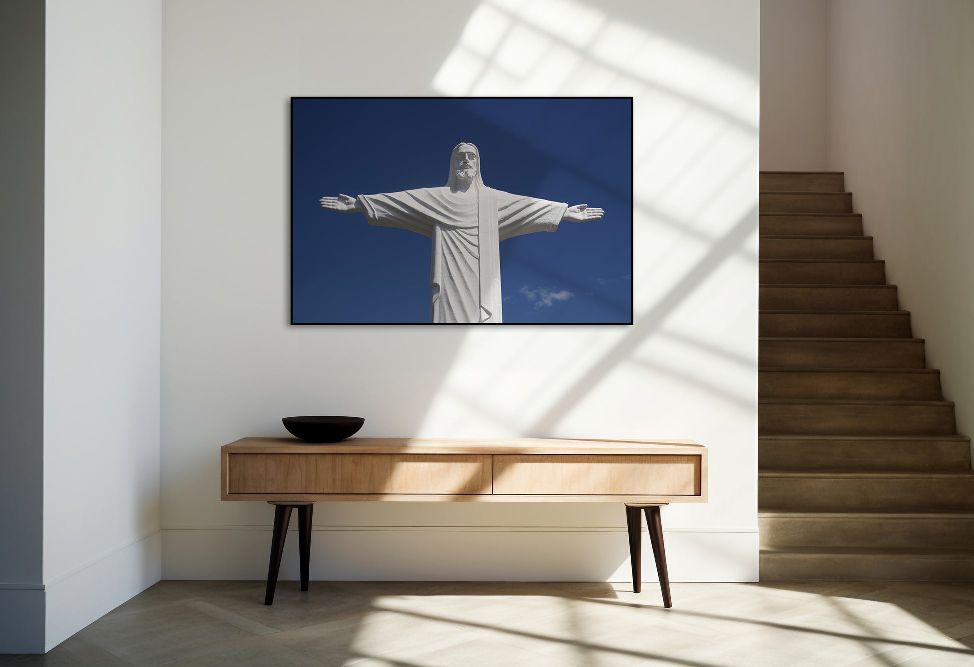 Akoestisch schilderij met Christus de Verlosser in Brazilië - iconisch wereldwonder - Hal