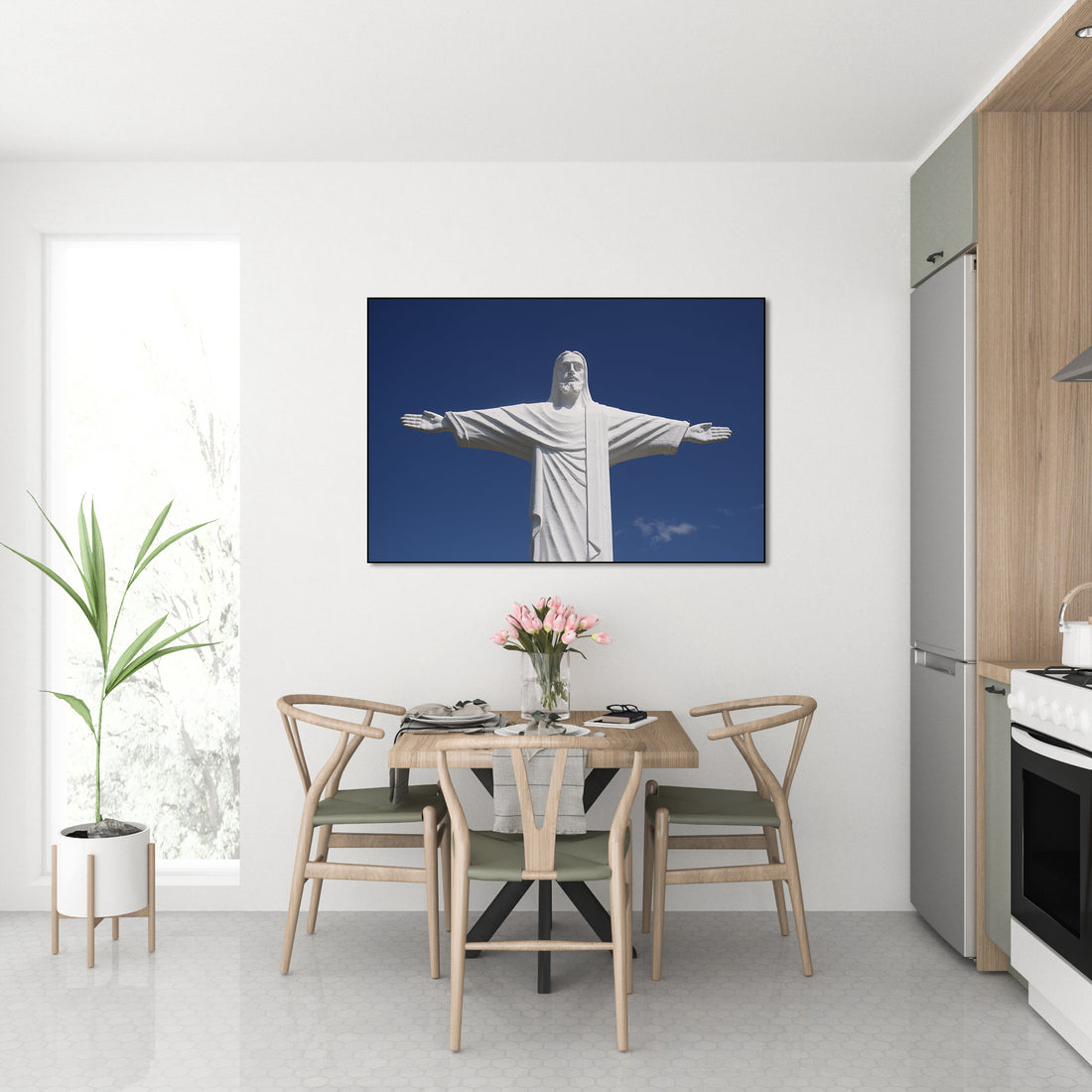Akoestisch schilderij met Christus de Verlosser in Brazilië - iconisch wereldwonder