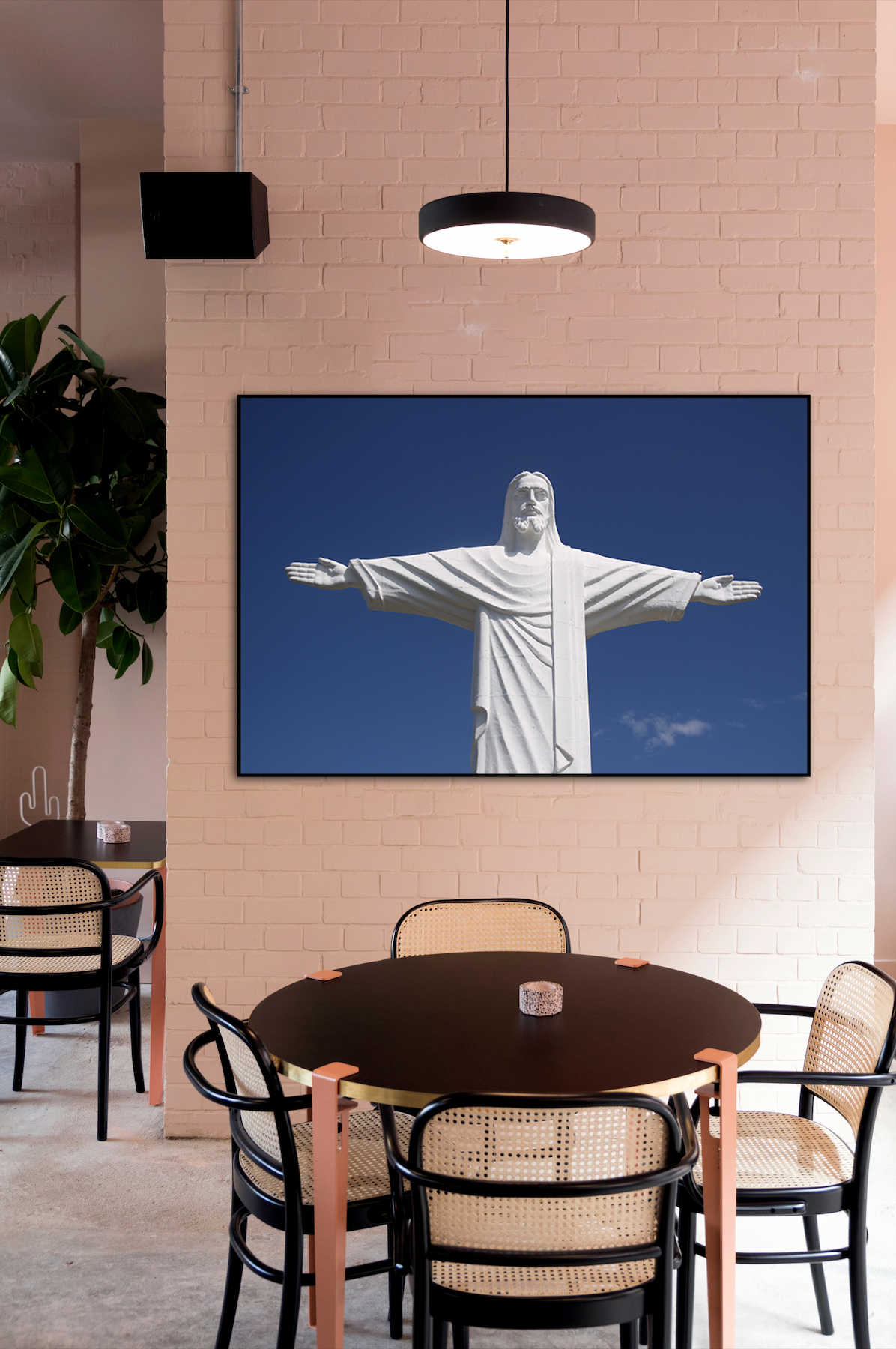 Akoestisch schilderij met Christus de Verlosser in Brazilië - iconisch wereldwonder - Keuken 2