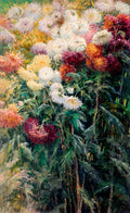 Akoestisch schilderij met Chrysanten in de tuin van Petit-Gennevilliers - impressionistisch schilderij