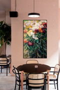 Akoestisch schilderij met Chrysanten in de tuin van Petit-Gennevilliers - impressionistisch schilderij - Keuken 2