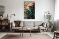 Akoestisch schilderij met Chrysanten in de tuin van Petit-Gennevilliers - impressionistisch schilderij - Woonkamer