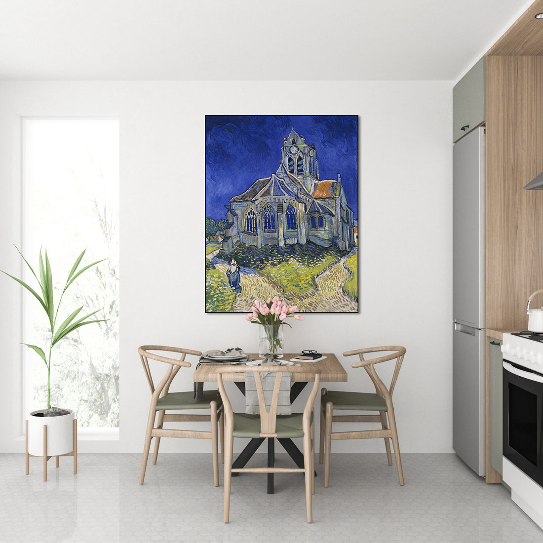 Akoestisch schilderij met De Kerk van Auvers - Vincent van Gogh