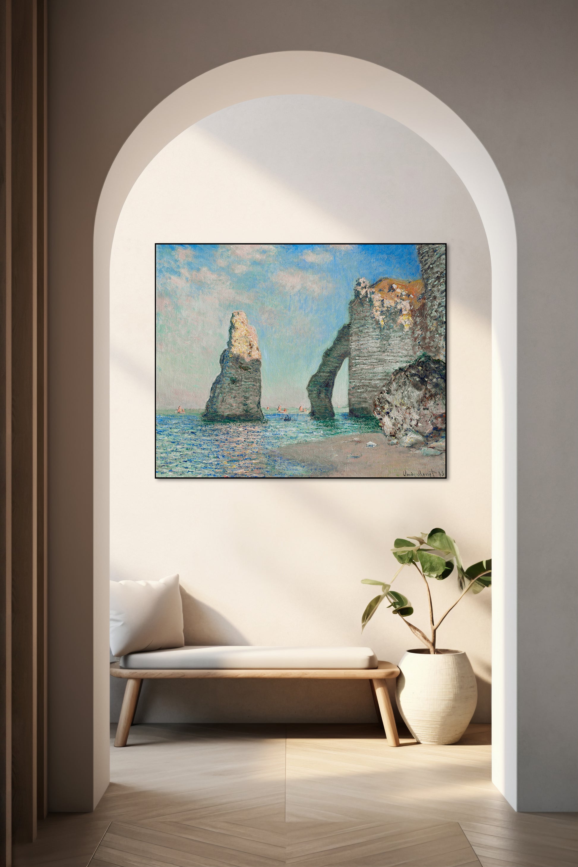 Akoestisch schilderij met De Kliffen van Étretat - Hal