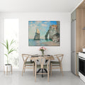 Akoestisch schilderij met De Kliffen van Étretat - Keuken