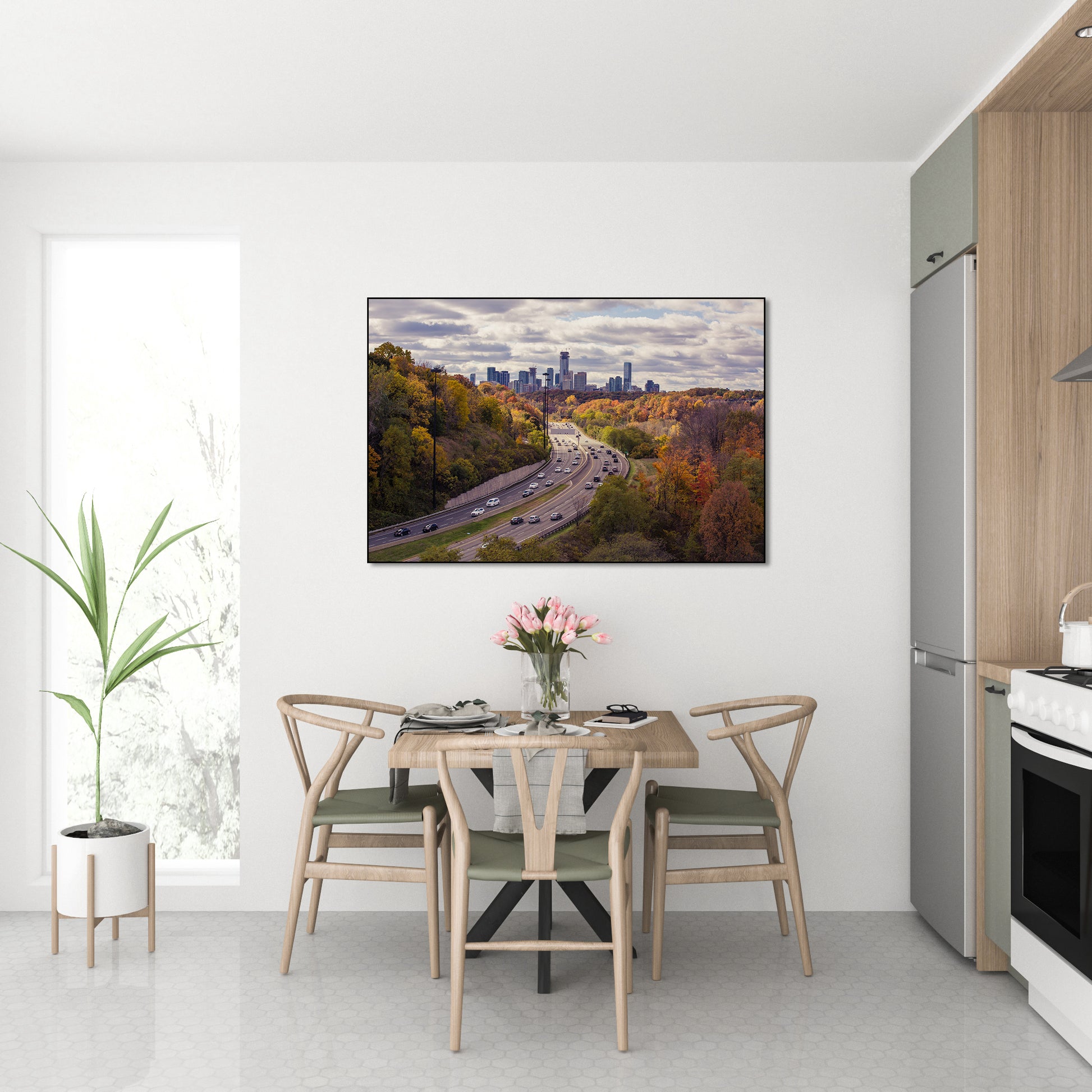 Akoestisch schilderij met Een herfstdag richting de stad - Keuken