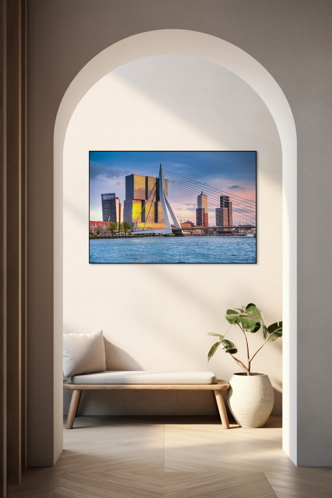 Akoestisch schilderij met Erasmusbrug Rotterdam