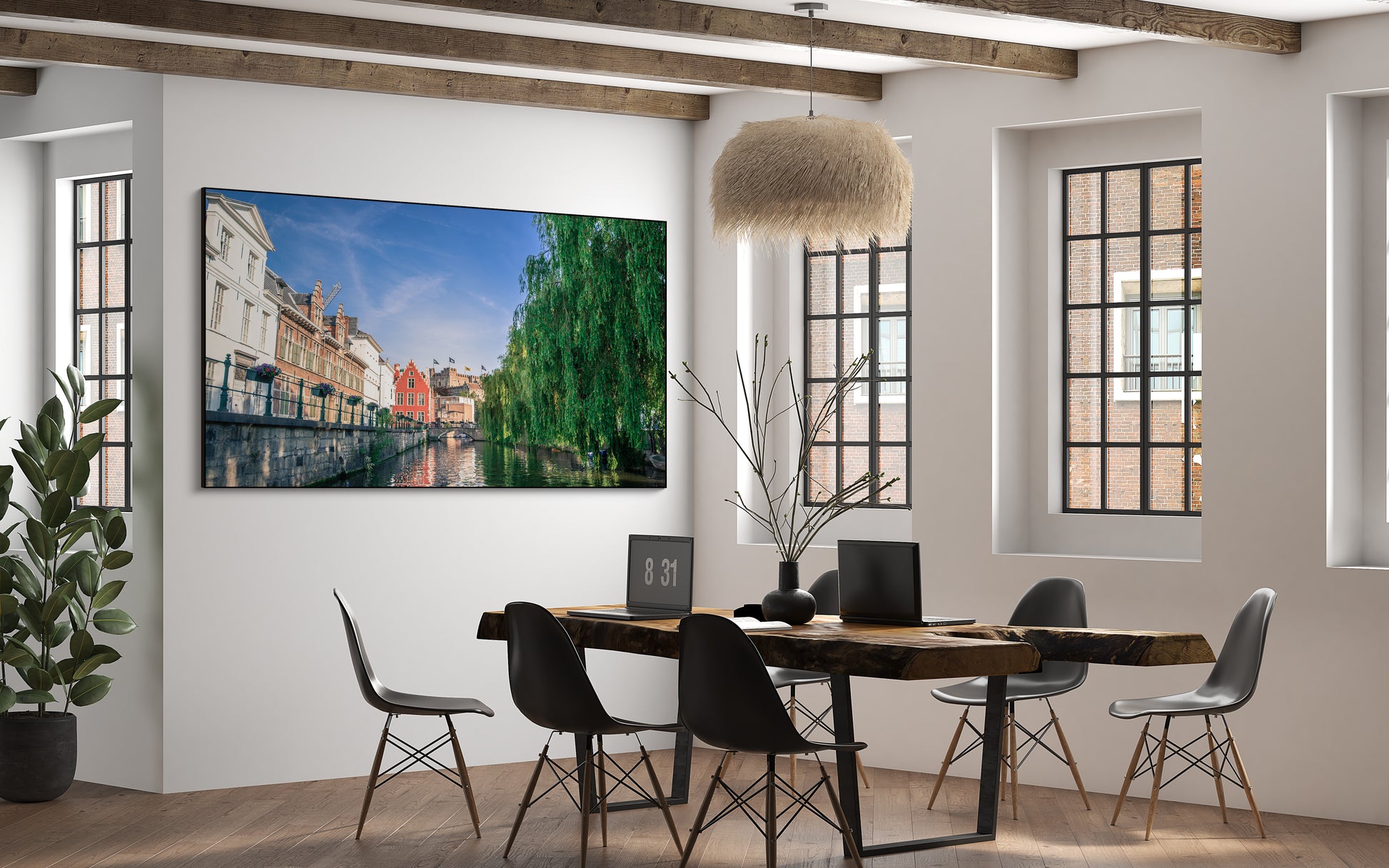 Akoestisch schilderij met Gentse kanaal – stadsfotografie - Kantoor