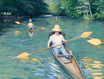 Geschilderde skiffs in de natuur