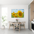 Akoestisch schilderij met Grote zonnebloemen in bloei - Keuken