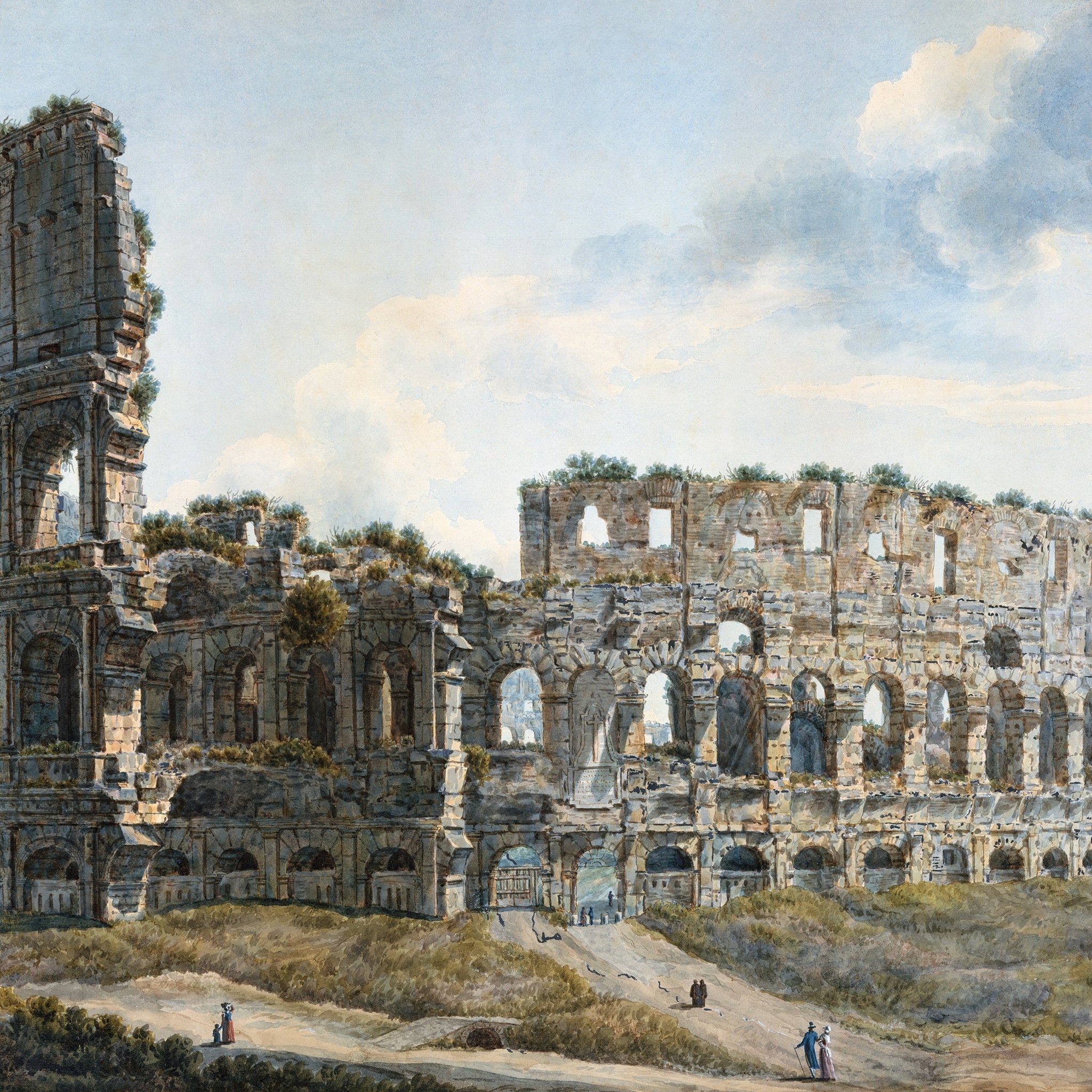 Akoestisch schilderij met Het Colosseum, Rome - Abraham Louis Rodolphe Ducros