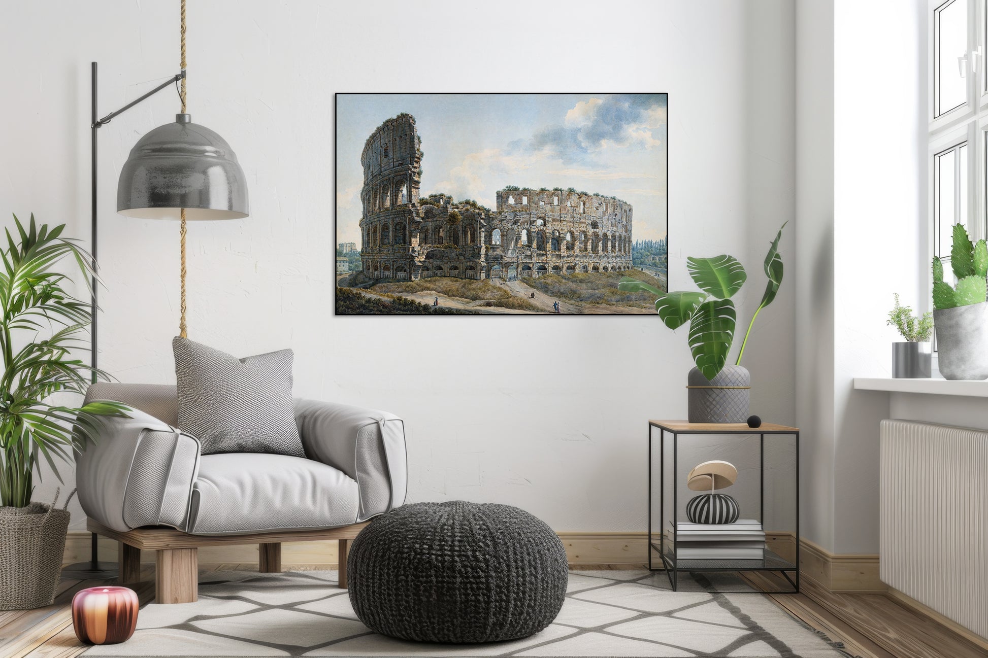 Akoestisch schilderij met Het Colosseum, Rome - Abraham Louis Rodolphe Ducros - Woonkamer
