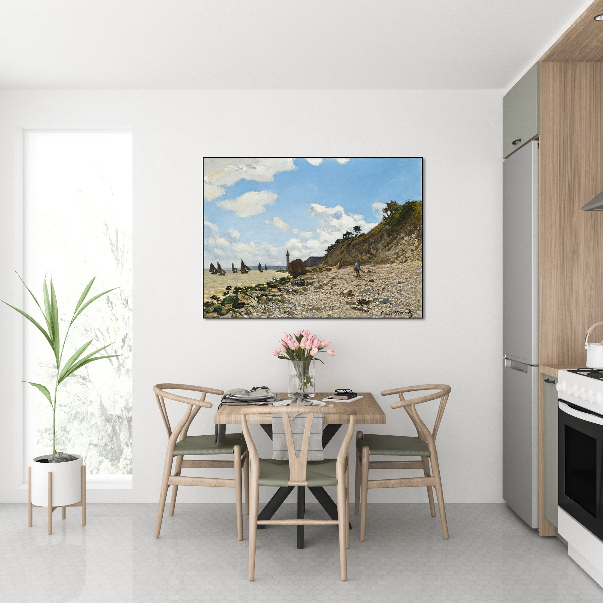 Akoestisch schilderij met Het Strand van Honfleur - Keuken
