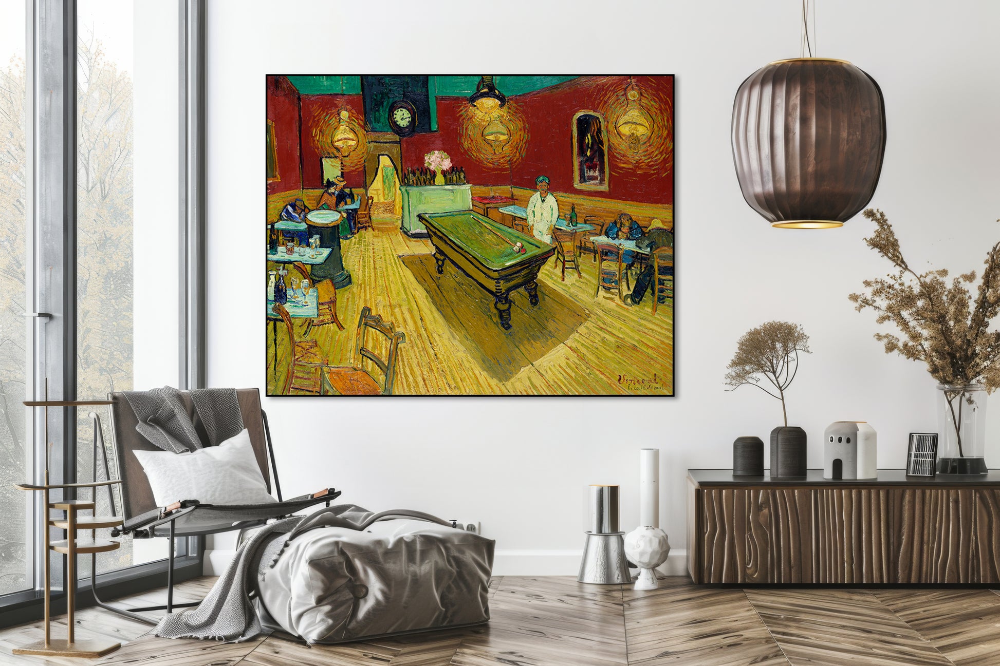 Akoestisch schilderij met Het nachtcafé – Van Gogh - Woonkamer