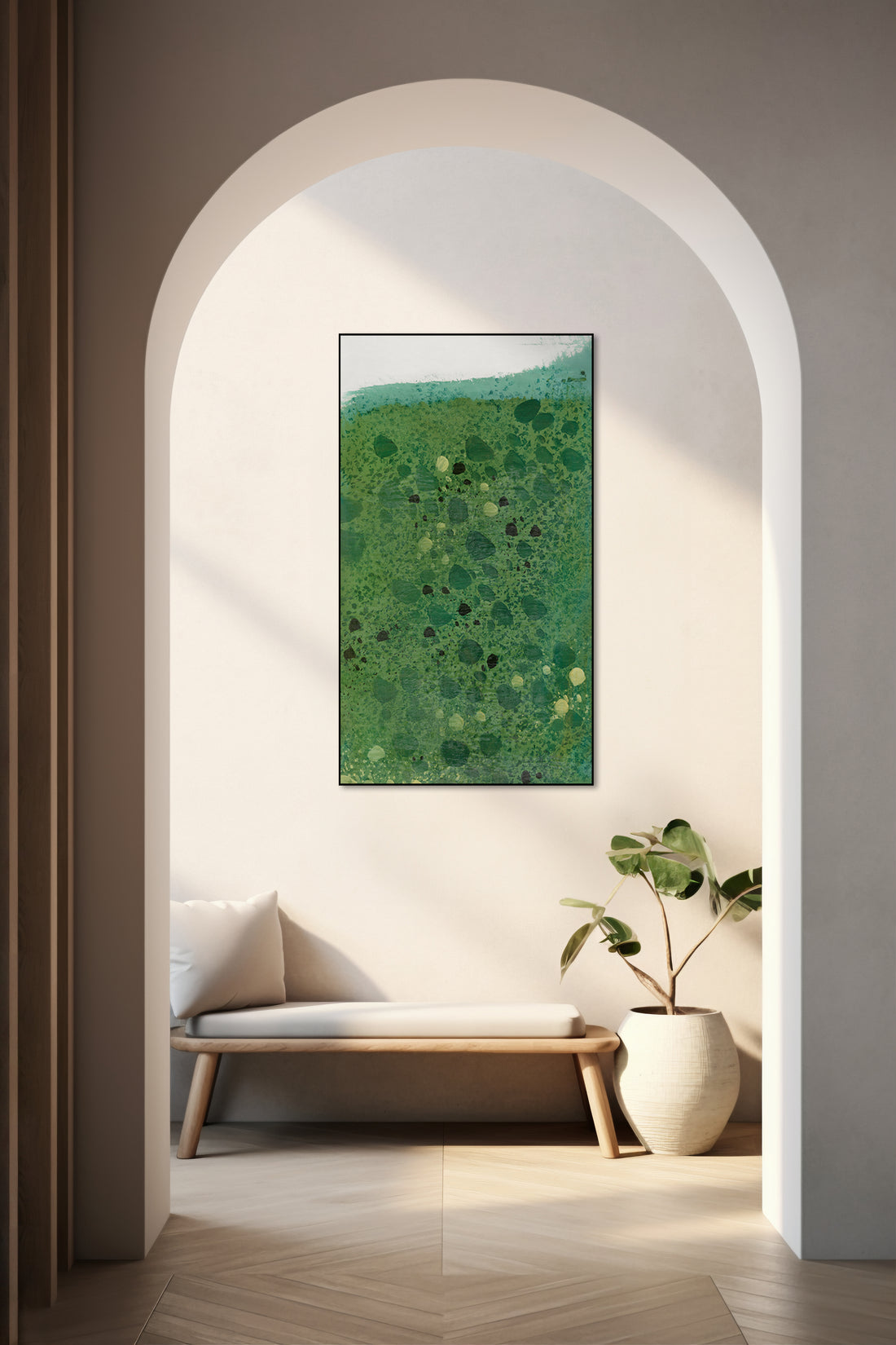 Akoestisch schilderij met Imitatie Gesneden Steen Wand