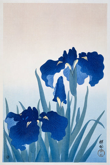 Akoestisch schilderij met Irissen – bloemen natuurfoto