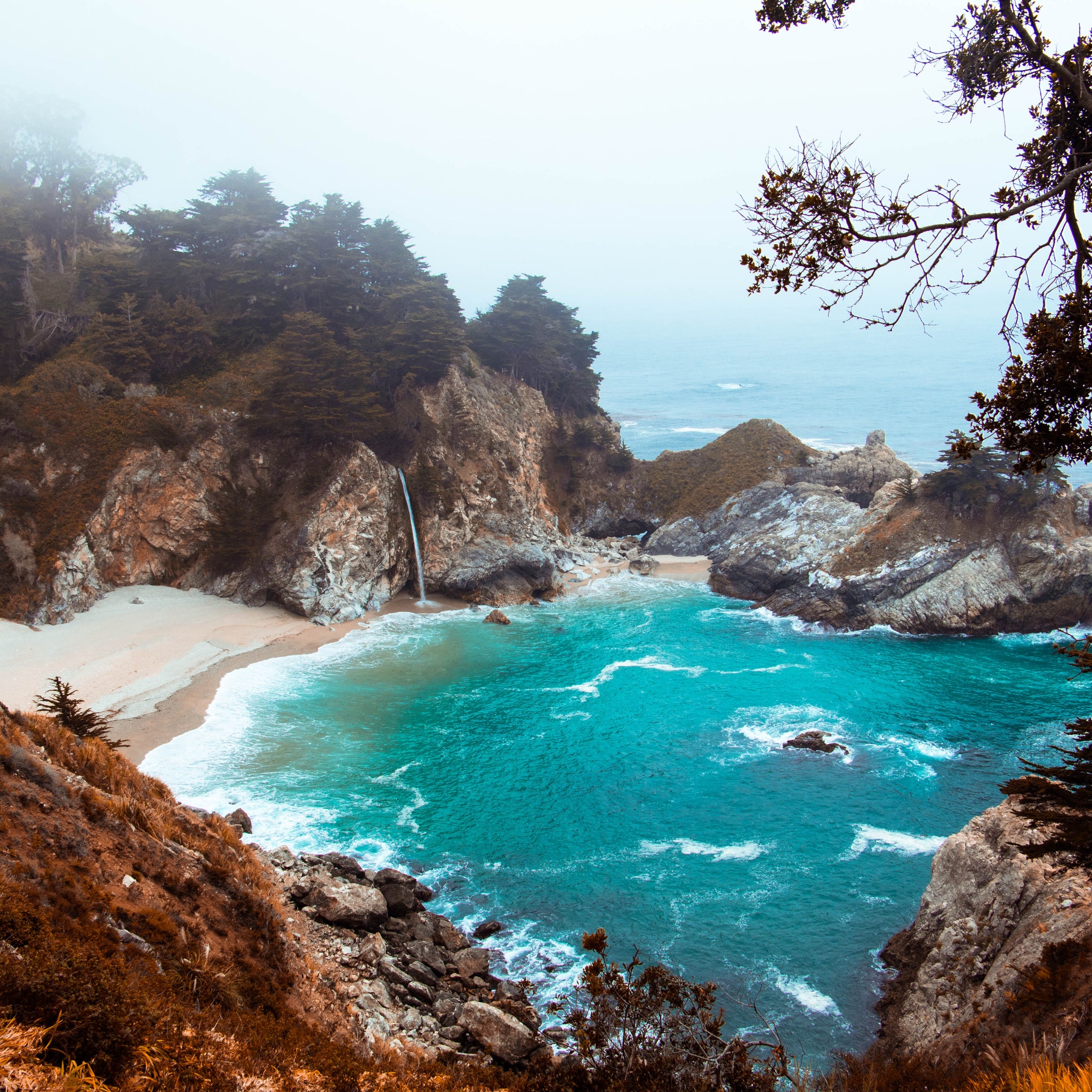 Akoestisch schilderij met Julia Pfeiffer Park – Big Sur