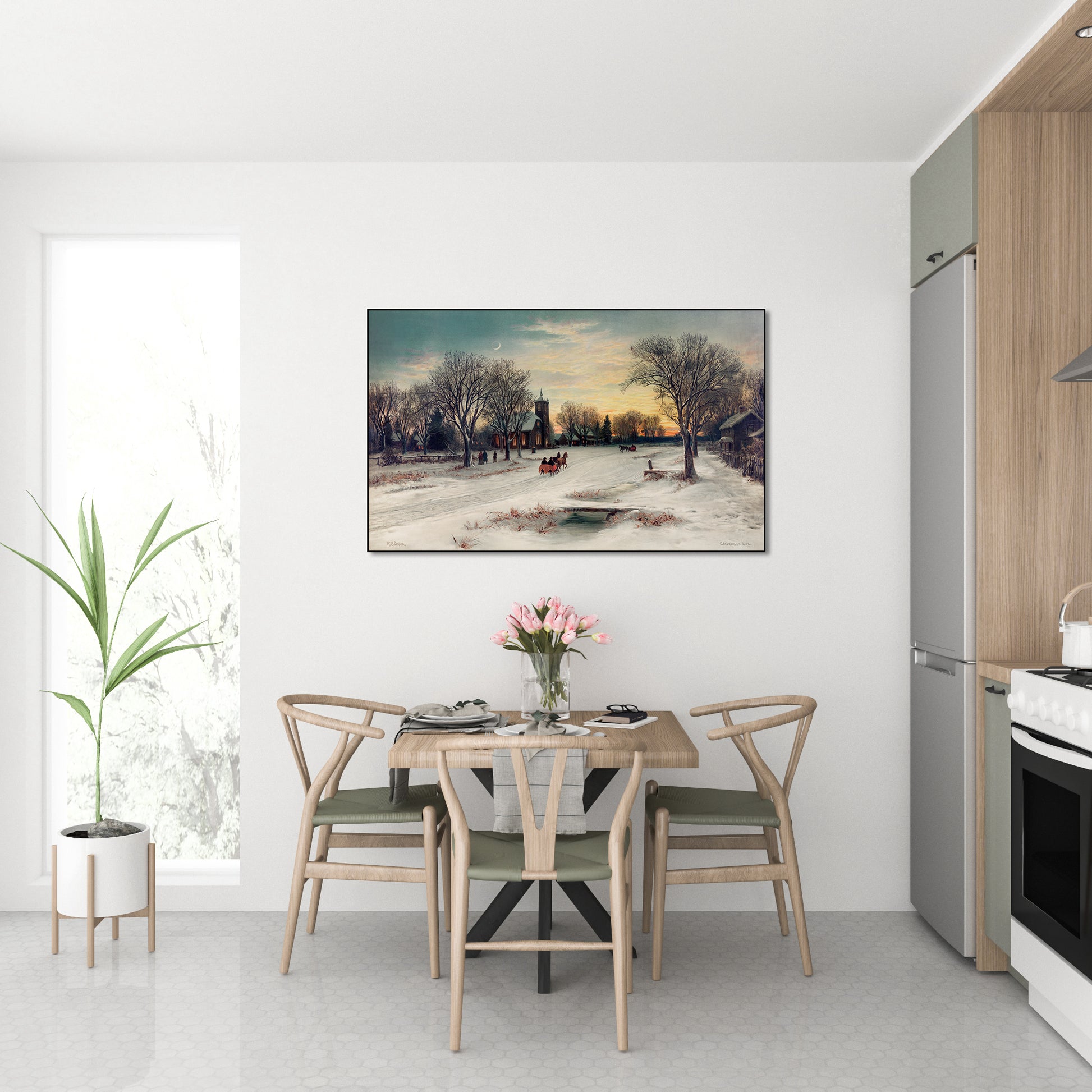 Akoestisch schilderij met Kerstavond (1885) - klassiek schilderij - Keuken