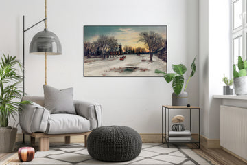 Akoestisch schilderij met Kerstavond (1885) - klassiek schilderij - Woonkamer 2