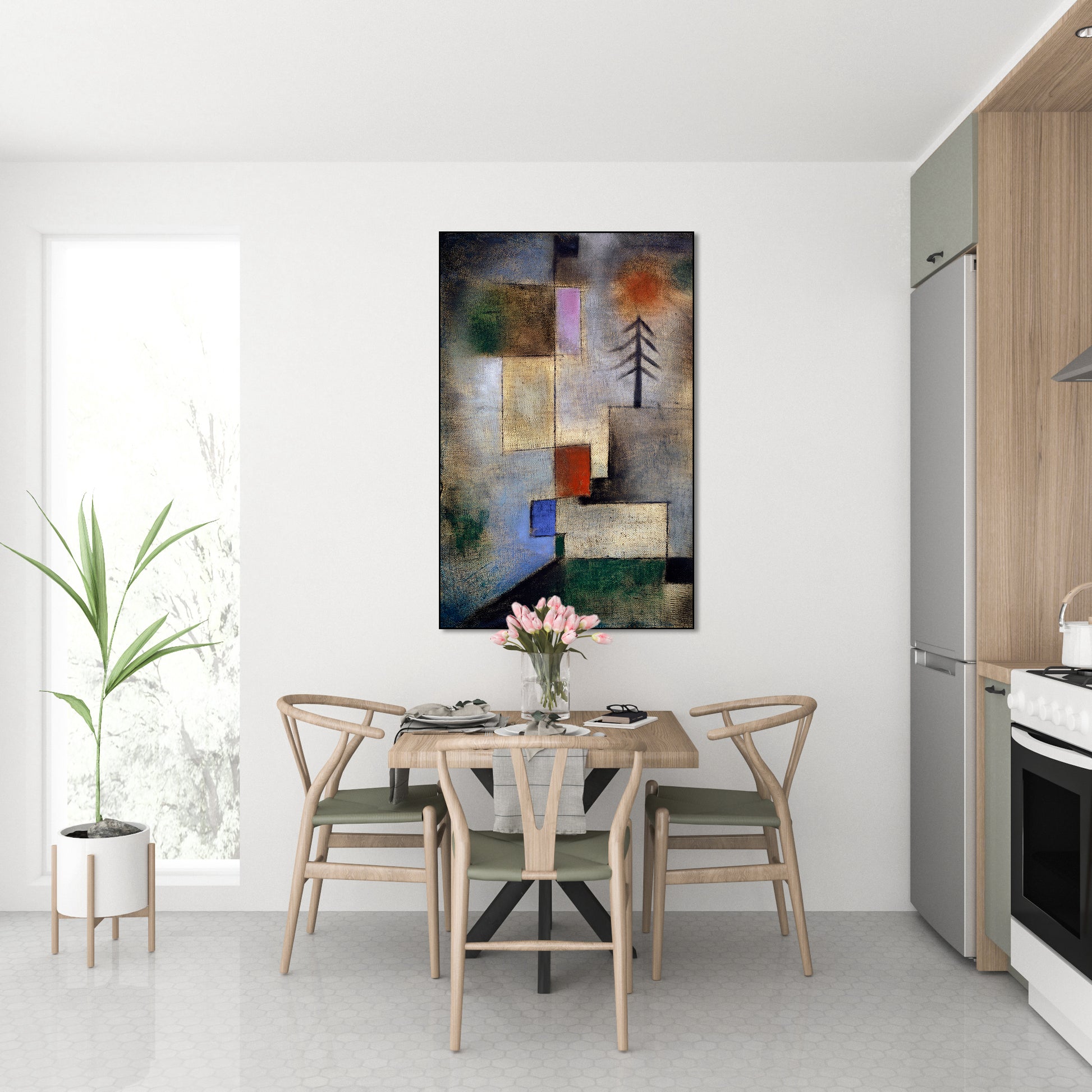 Akoestisch schilderij met Klein Dennenboom Schilderij - Keuken