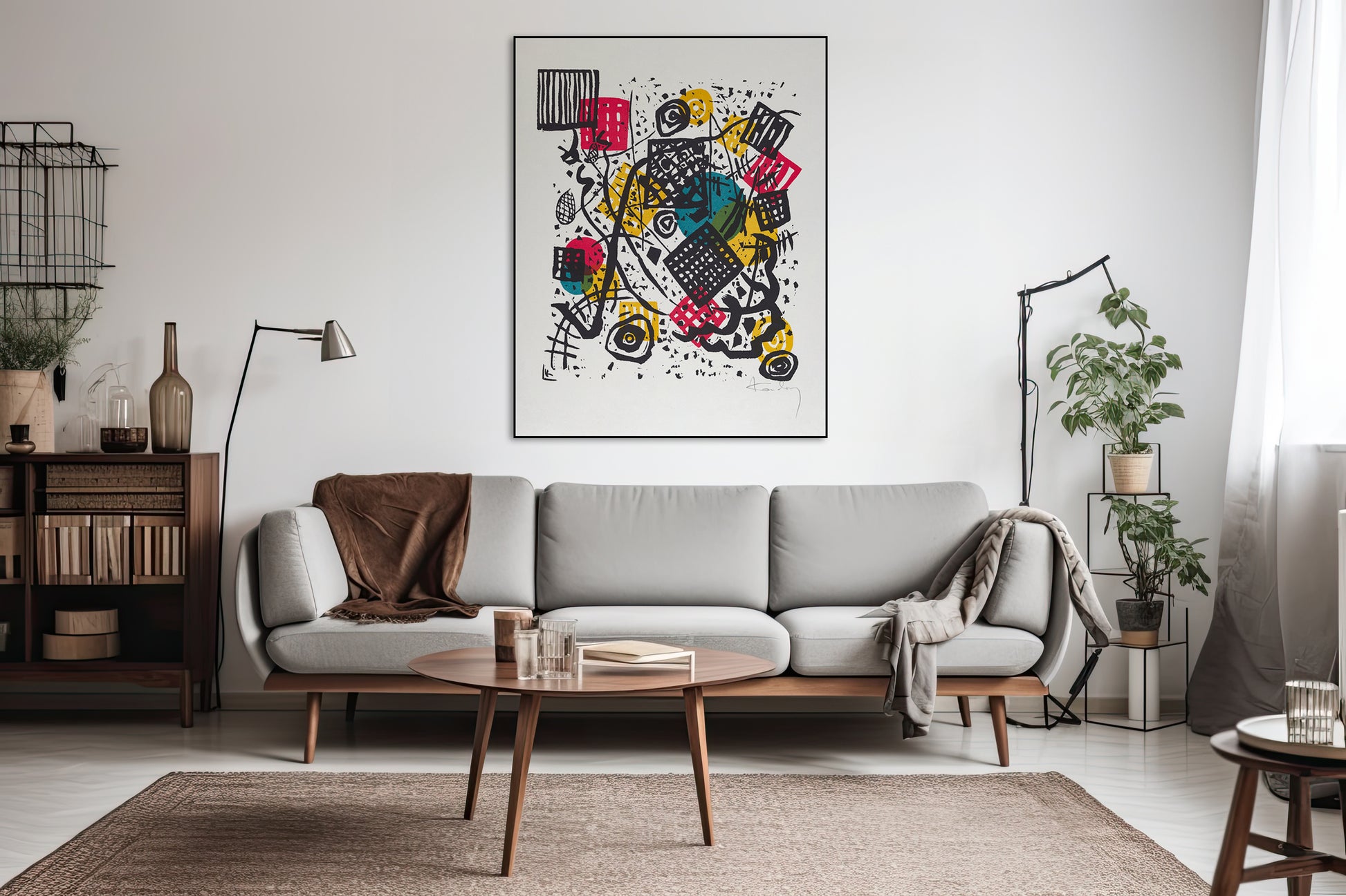 Akoestisch schilderij met Kleine Welten – surrealistische - Woonkamer 2