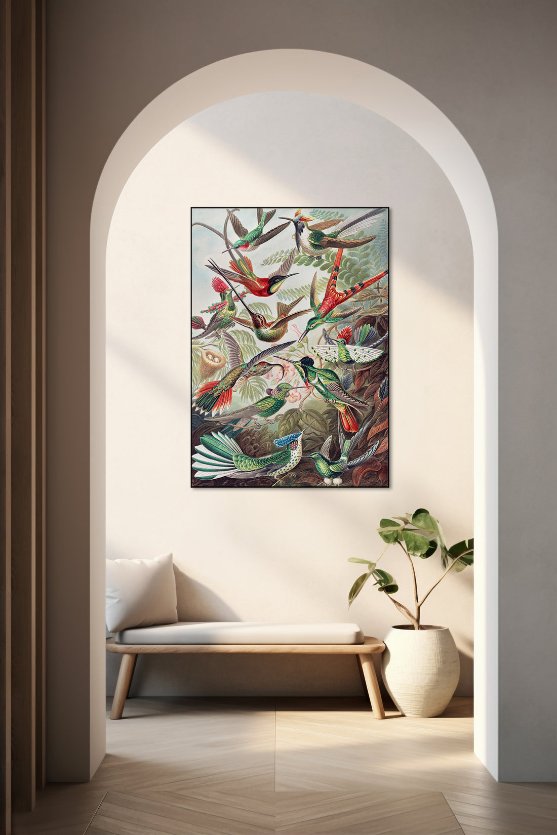 Akoestisch schilderij met Kolibries - Ernst Haeckel